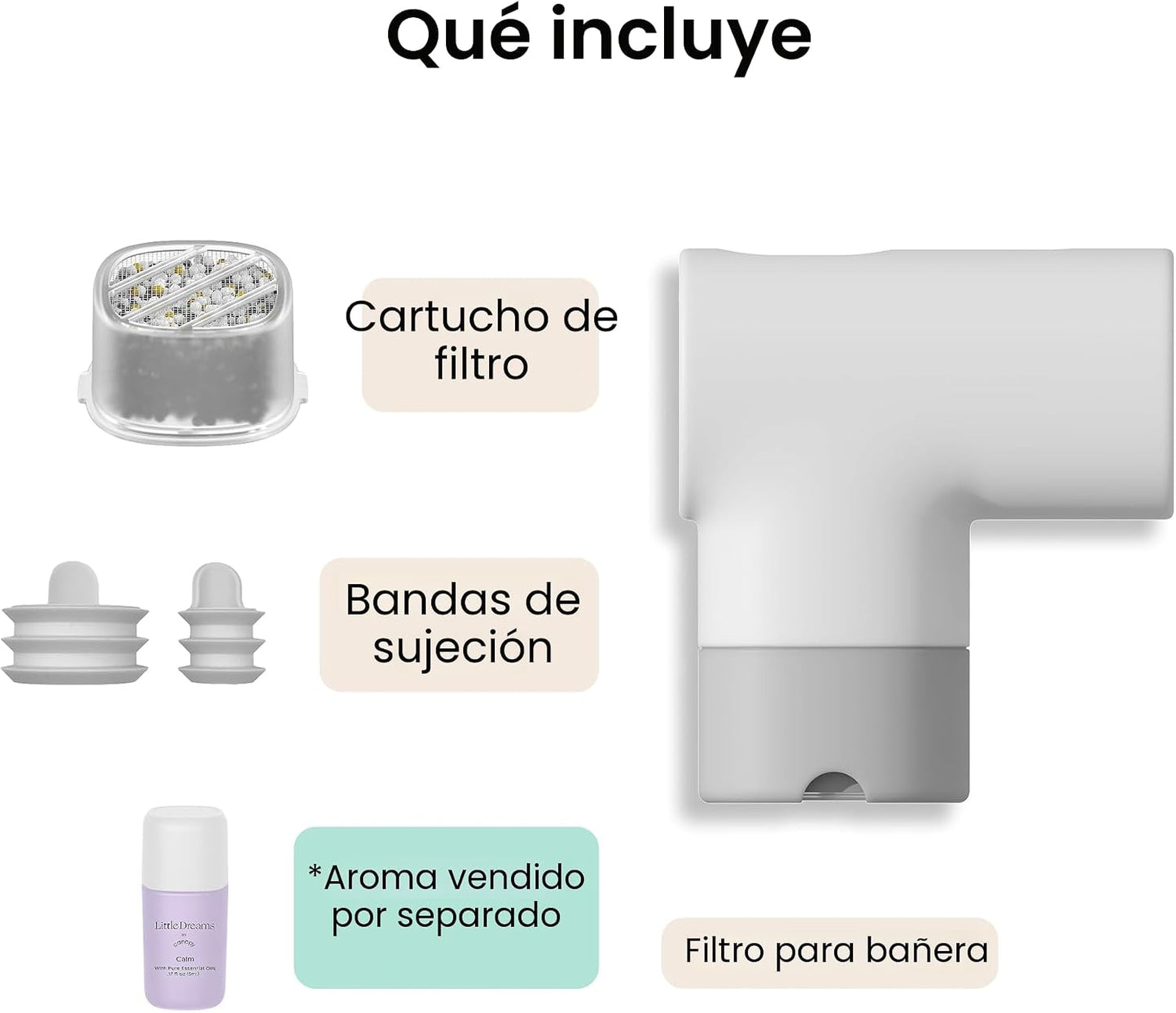 Filtro bañera bebé carbón activado suave sin BPA
