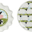 Plato anidado gres blanco ovejas de granja