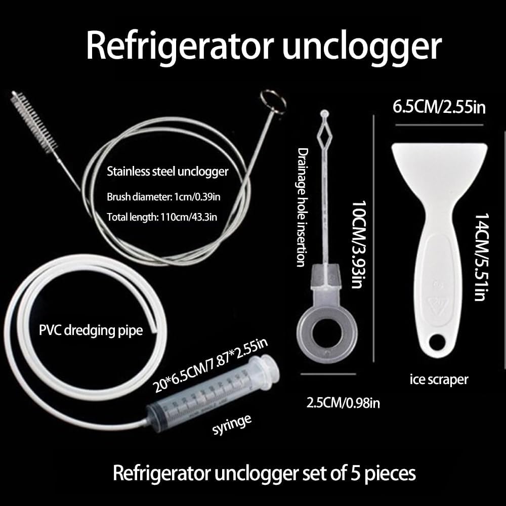 Herramienta limpiadora drenaje refrigerador acero inox