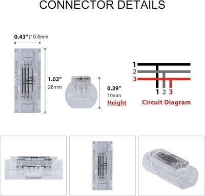 Pack 12 Conectores Cable T Tap 3 Cables Transparente 20-18AWG