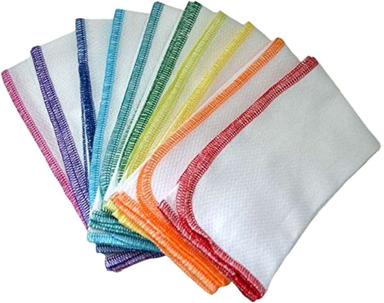 Set 10 toallas algodón blanco 11x12pulg sin papel