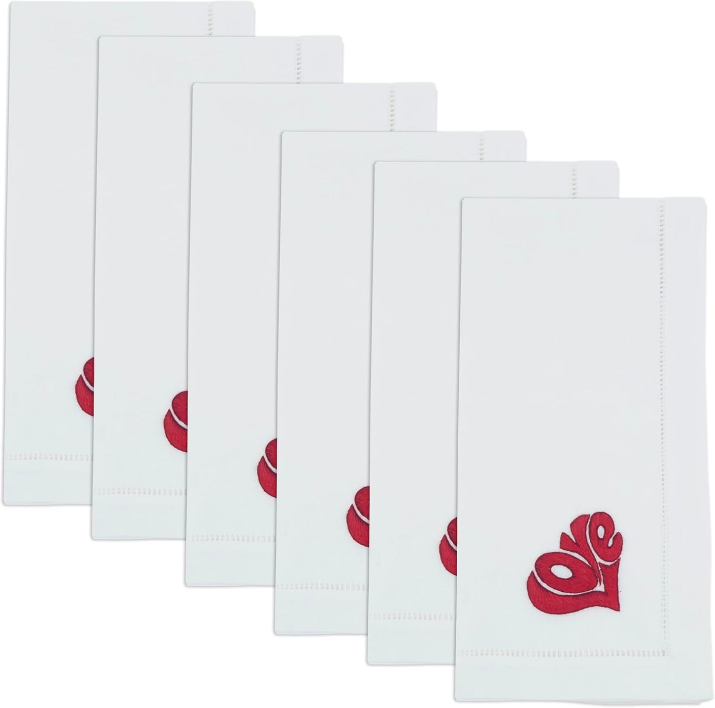 Set 6 servilletas algodón bordado 20x20pulg