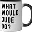 Taza de cerámica What Would Jude Do Negro/Blanco