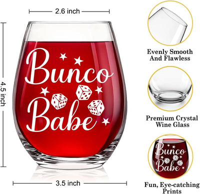 Copa de vino sin tallo para mujer Bunco, regalo de fiesta