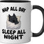 Taza de cerámica para perro Schipperke con estampado negro y blanco