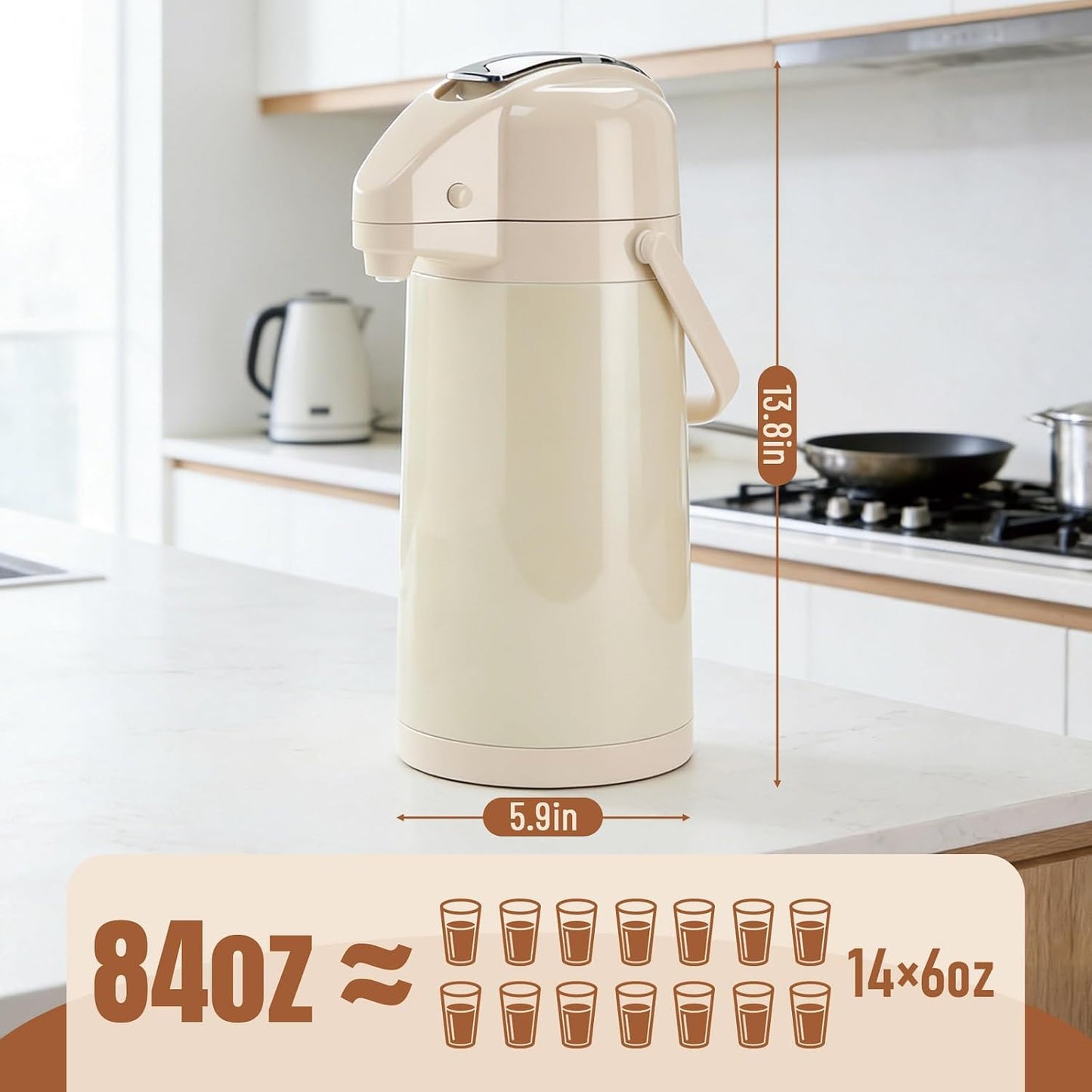 Jarra café Airpot 84oz doble bomba dispensador bebidas