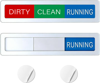 Imán lavavajillas con texto Clean Dirty 3 opciones plateado
