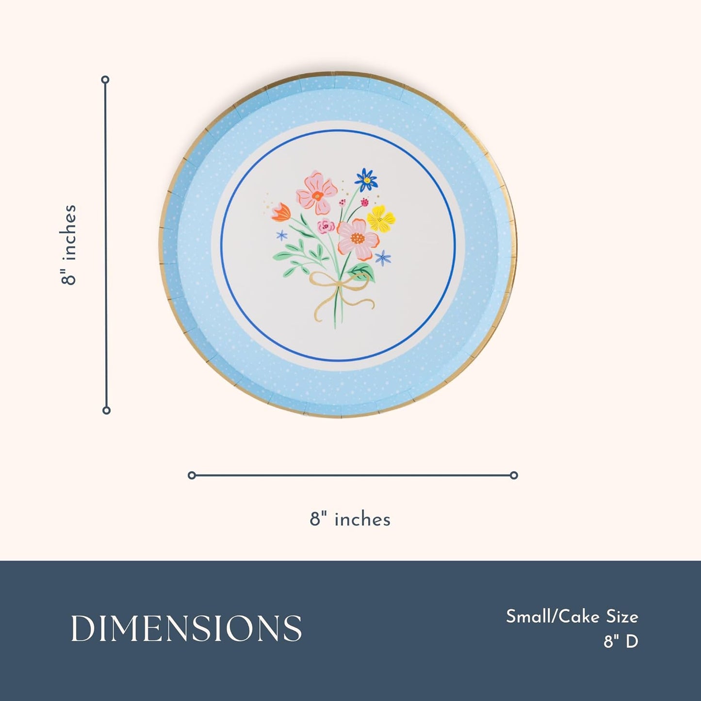 Platos de postre de papel floral para fiesta elegante