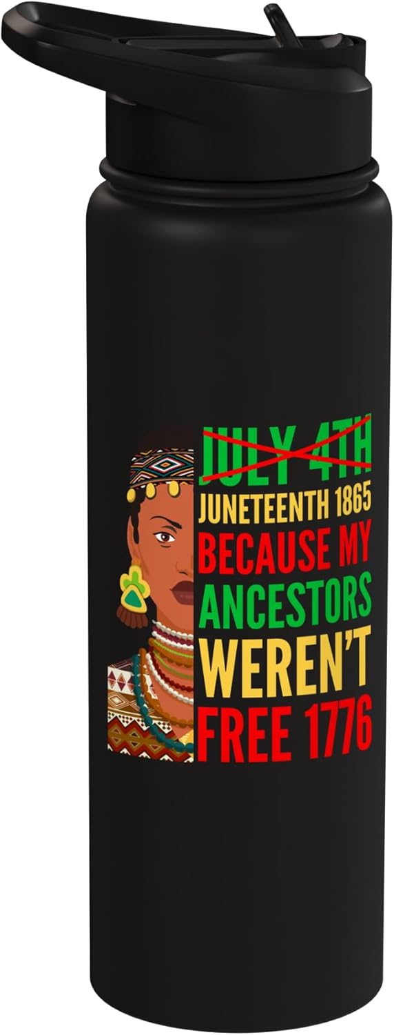 Botella de agua acero inoxidable sin BPA Juneteenth 1865
