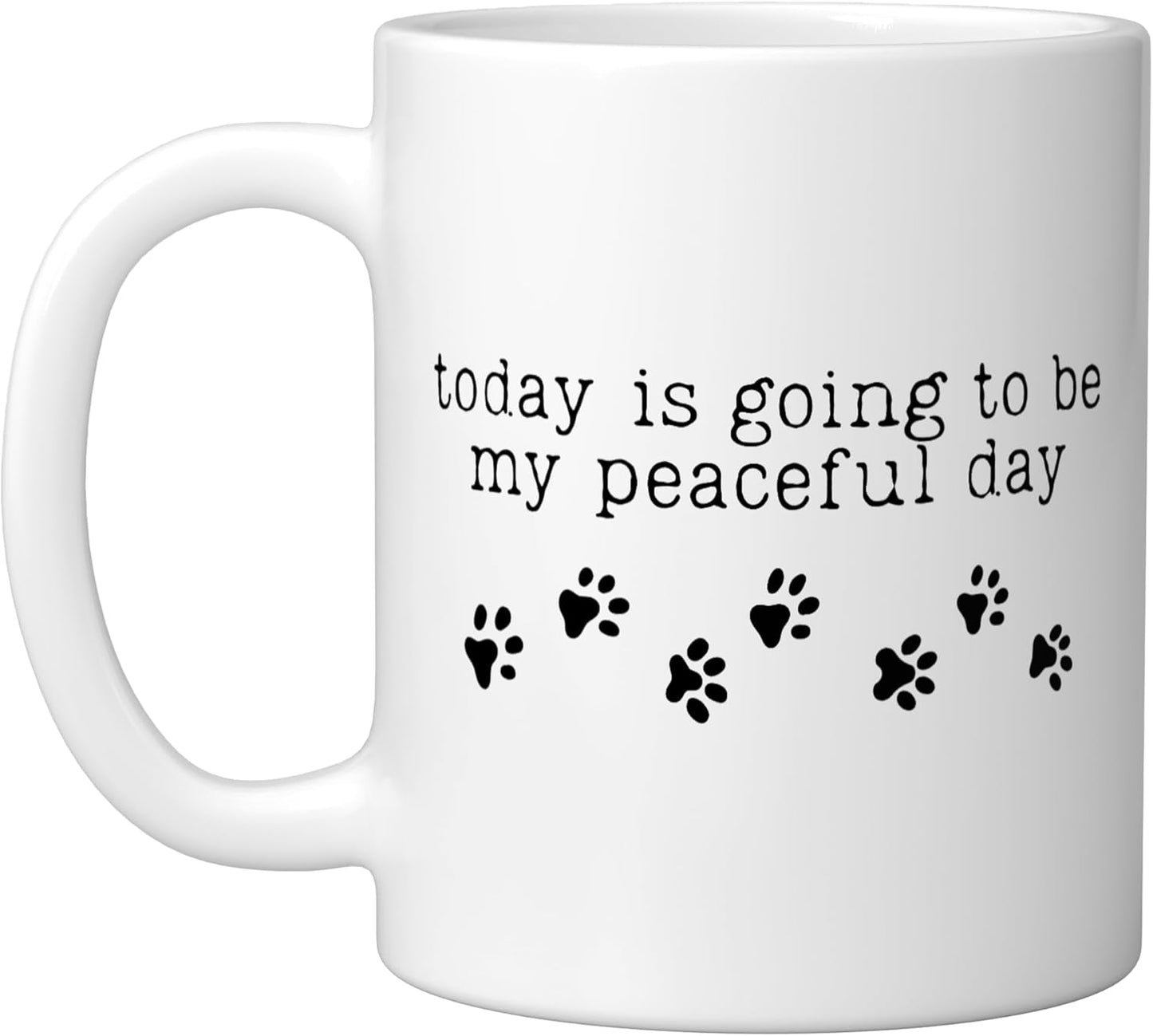 Taza cerámica blanca para día tranquilo