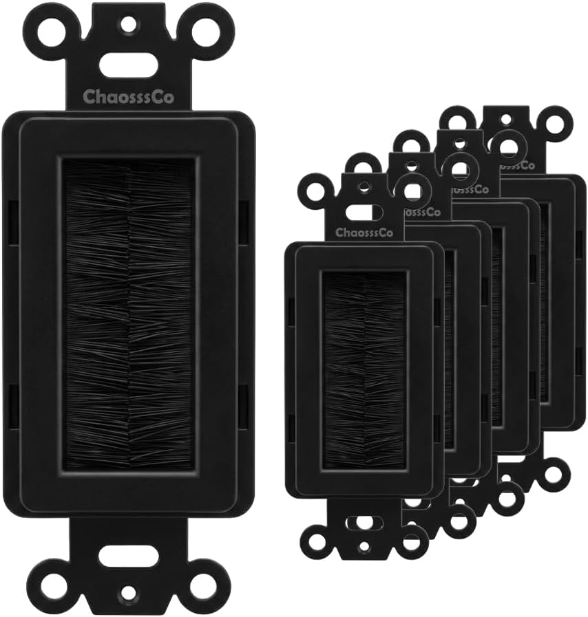 Cepillo decorativo para paso con inserto pared set 5 negro