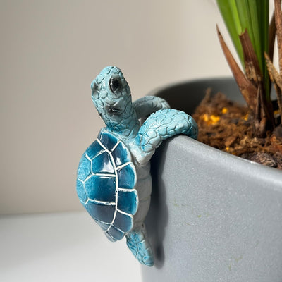 Figura tortuga colgante resina para maceta interiores exteriores