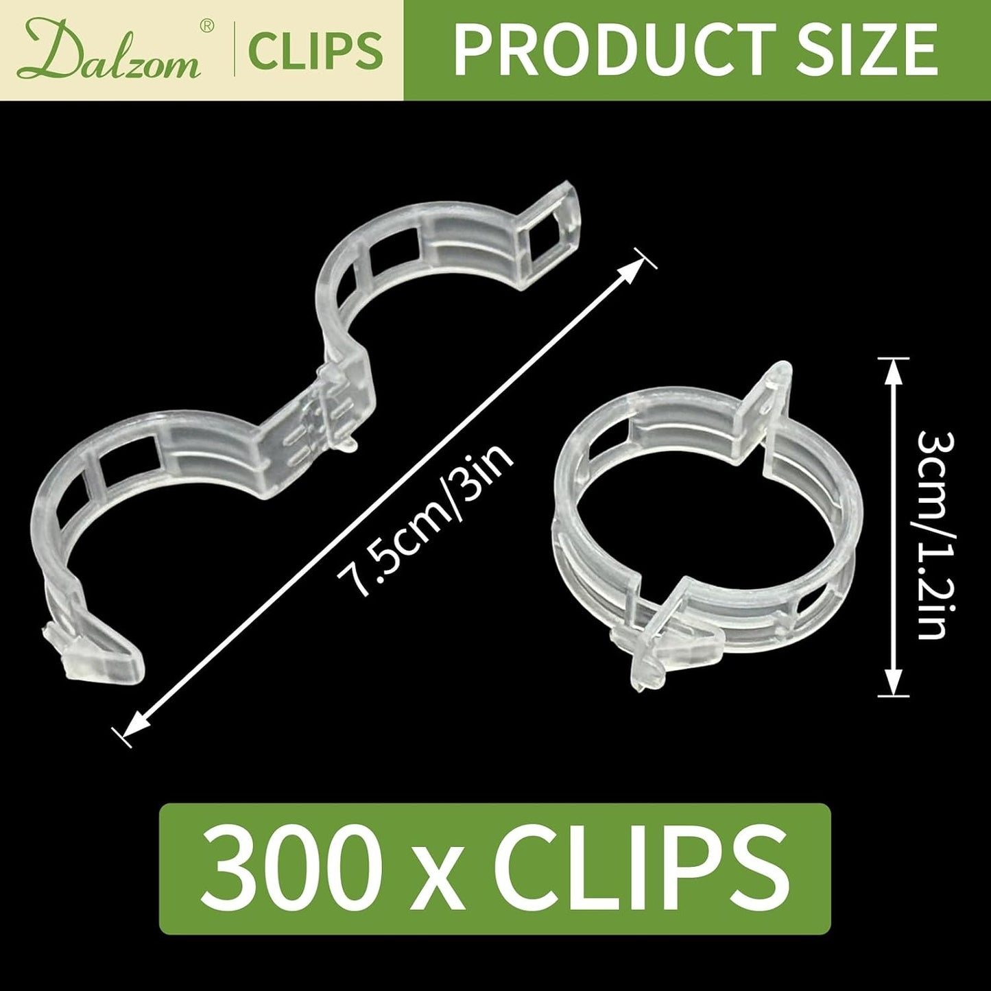 300 Pzas Clips Plástico para Enrejado Vid Tomate Jardín