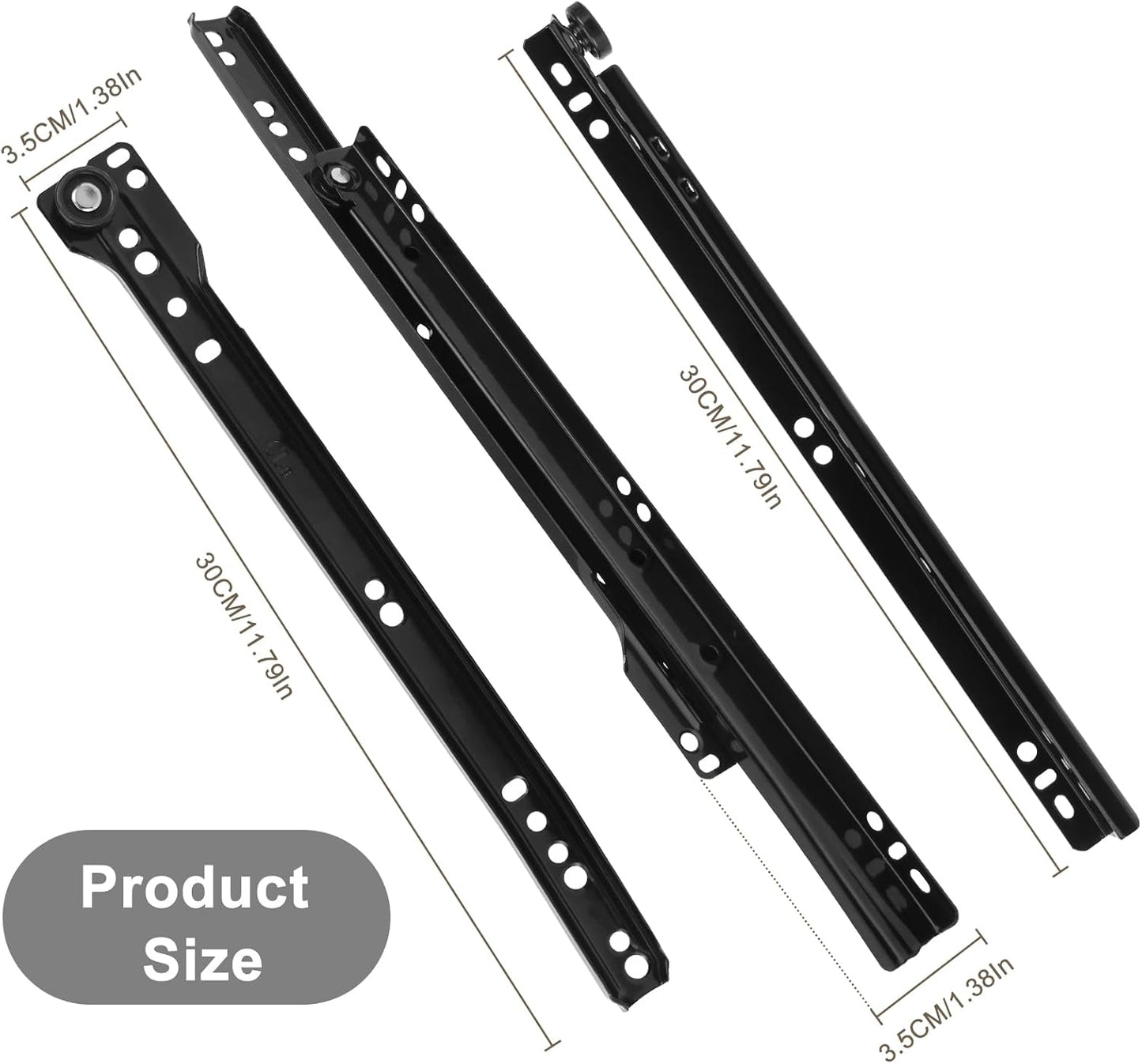 Cajón soporte hardware metal riel lateral para muebles lisos