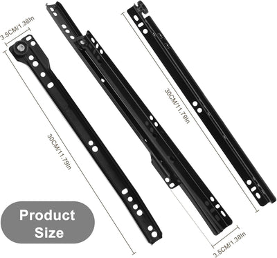 Cajón soporte hardware metal riel lateral para muebles lisos