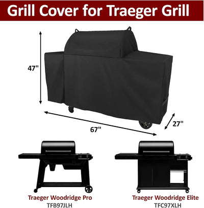 Funda parrilla Traeger Woodridge Pro con cremallera 600D