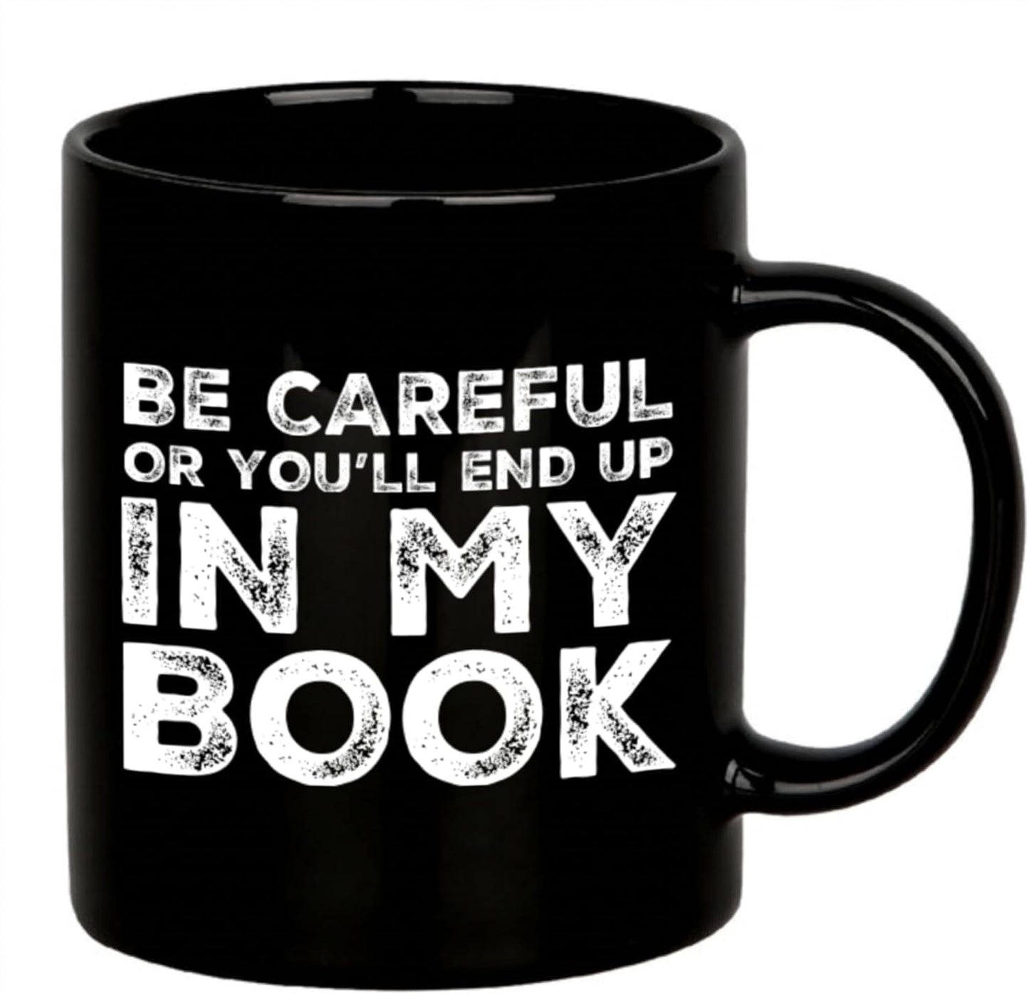 Taza de café de cerámica Panvola con texto en inglés, color negro