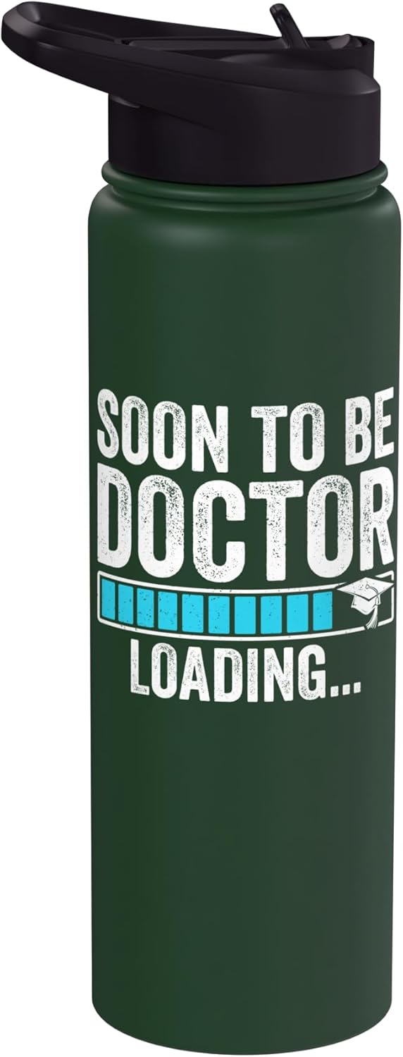 Botella de agua acero inoxidable aislada futuro doctor