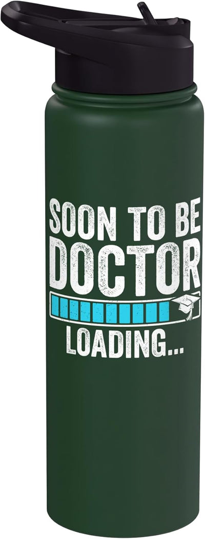 Botella de agua acero inoxidable aislada futuro doctor
