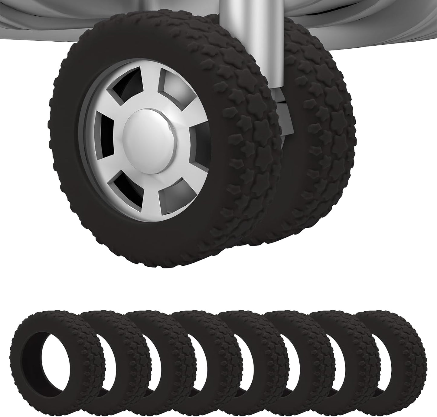 Fundas ruedas equipaje protector negro