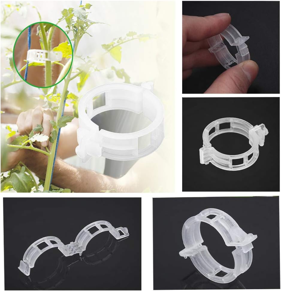 300 Clips Jardín Soporte Plantas Vid Tomate Orquídea Blanco