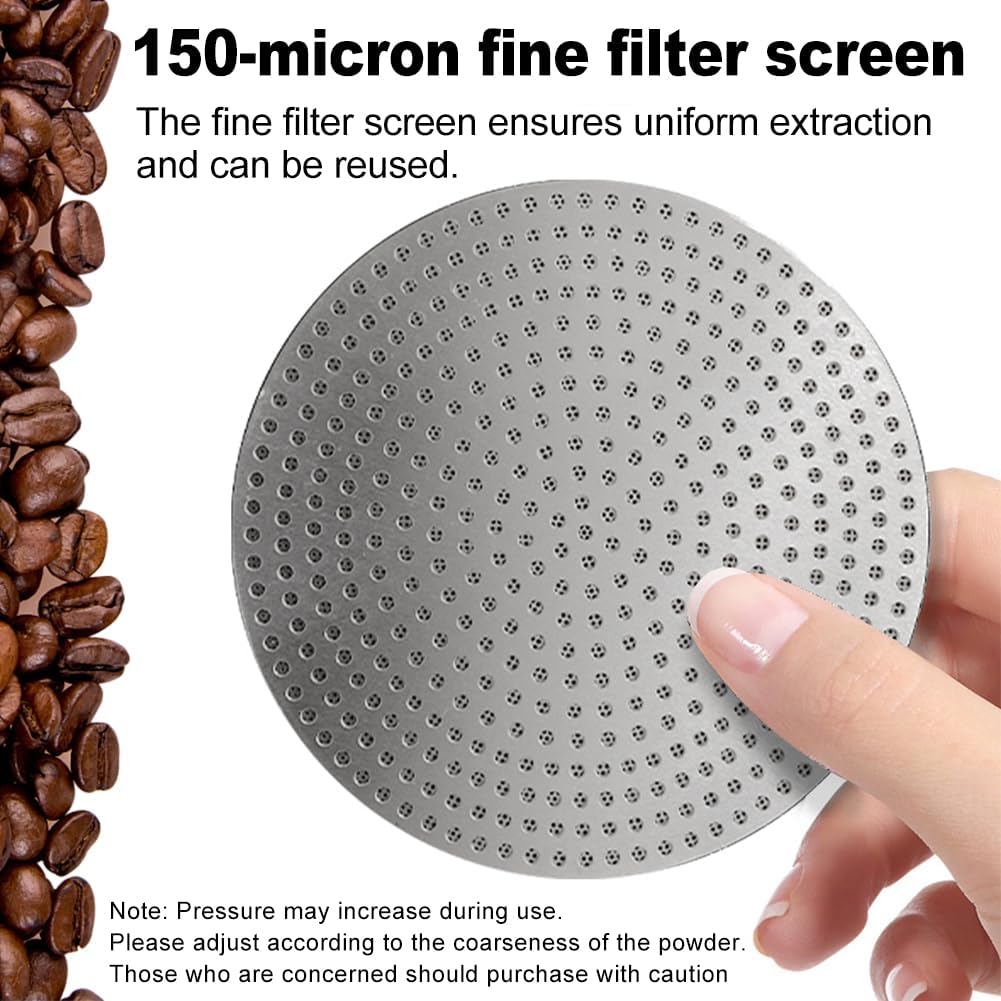 Pantalla de disco de espresso de acero inoxidable 3 piezas filtro reutilizable