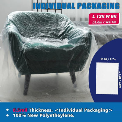 Paño plástico 12x9ft pack 4 cubierta antipolvo para pintura