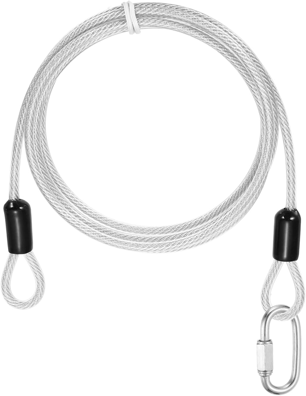 Cable seguridad acero inox doble bucle 4.9ft con conectores
