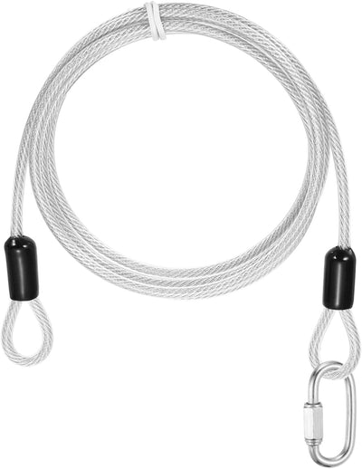 Cable seguridad acero inox doble bucle 4.9ft con conectores