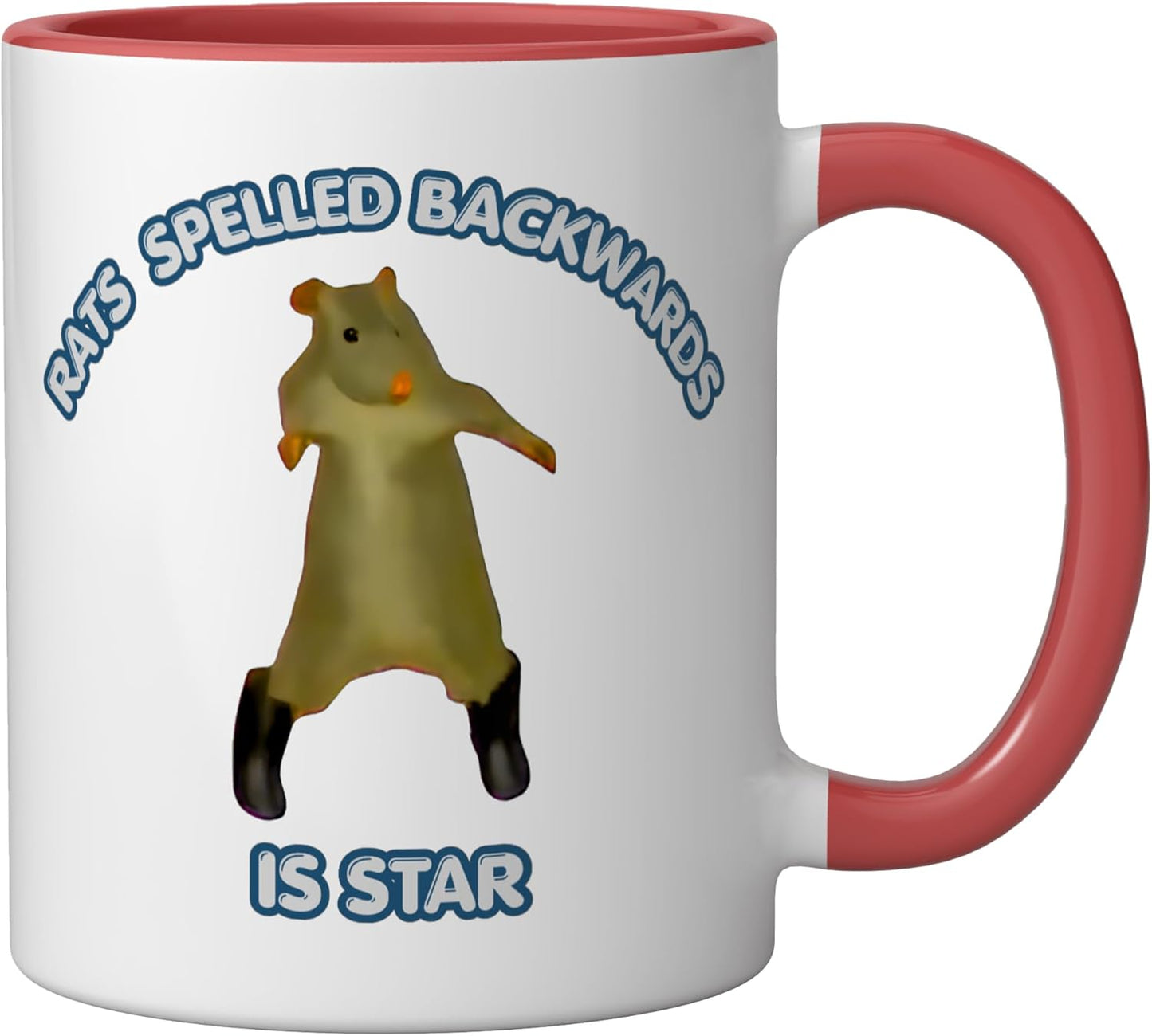 Taza cerámica Rat Dance Meme 2026 roja/blanca