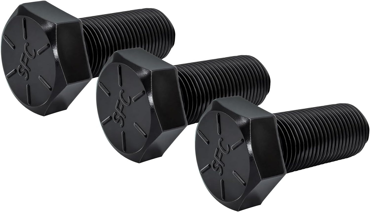 3 Pzas Tornillos Hex 5/8-18 x 1-1/2" Grado 8 para Cuchillas Bad Boy
