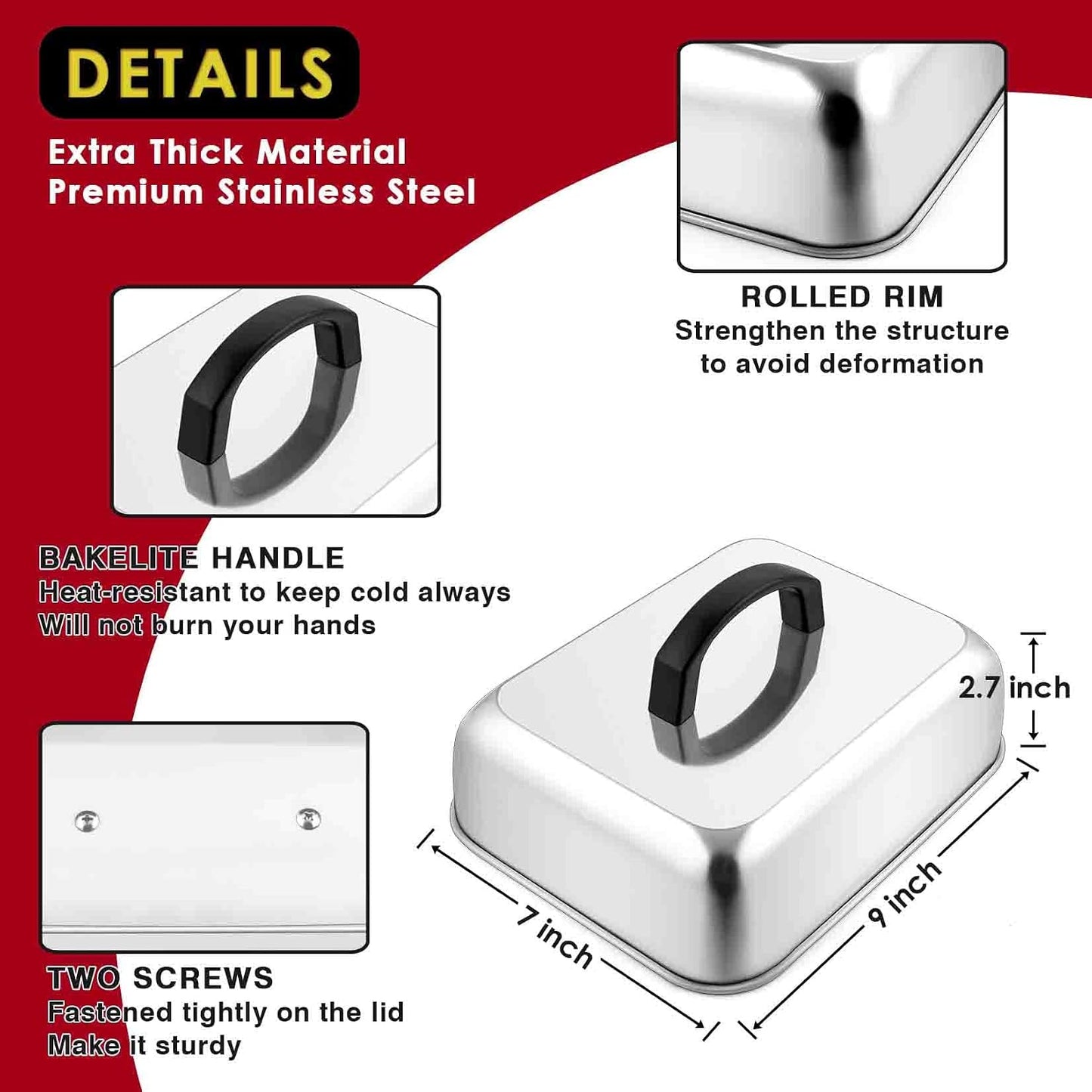 Cubierta hilvanar queso 9pulg acero inox parrilla Teppanyaki