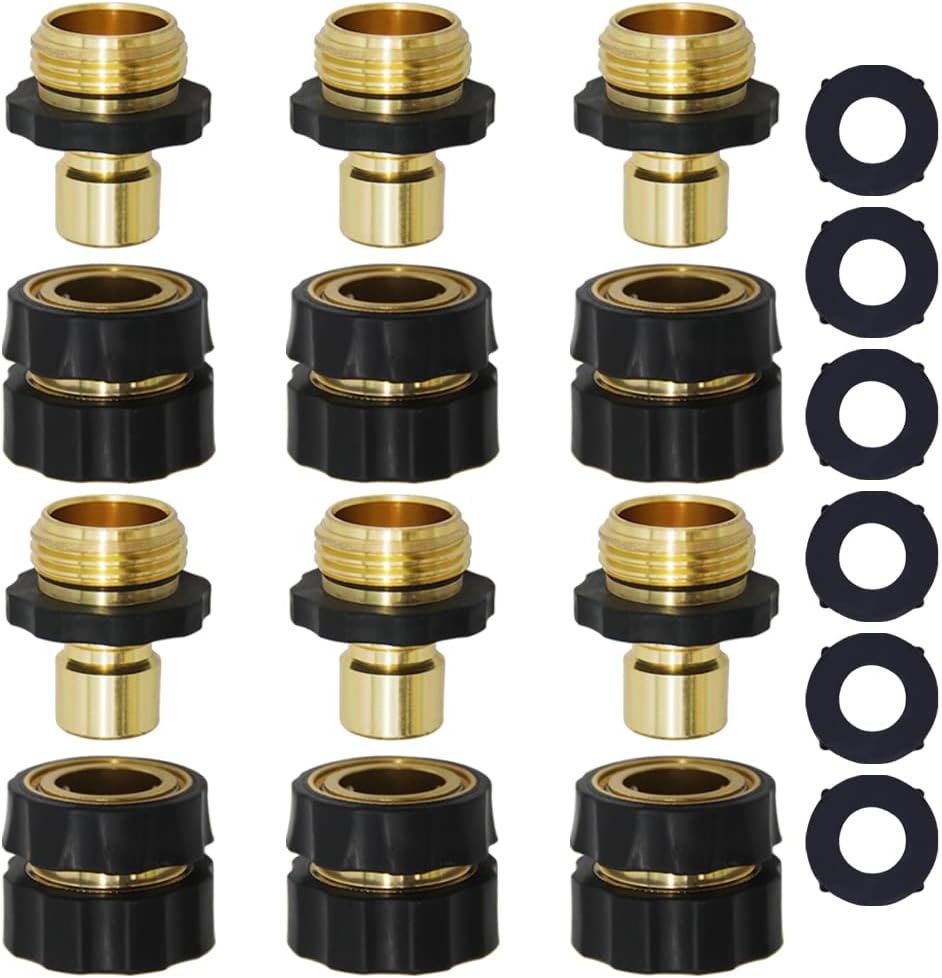 Conector rápido manguera 3/4pulg juego 6