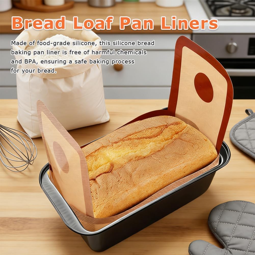 Paquete de 4 forros de silicona antiadherentes para hornear pan