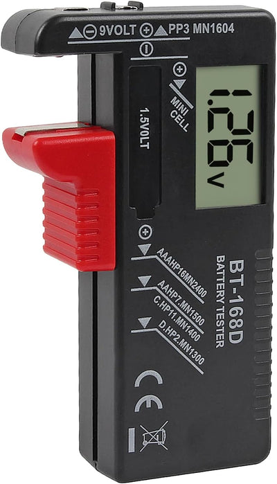 Comprobador baterías universal para AAA AA C D 9V 1.5V