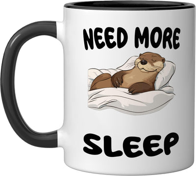 Mug cerámica de ardilla dormir pijama noche negro/blanco