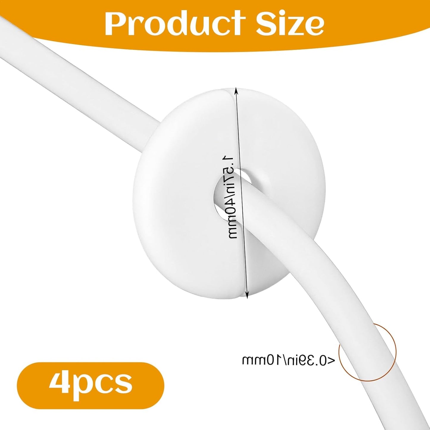 Set 4 Pasadores para Cables Ethernet Pared