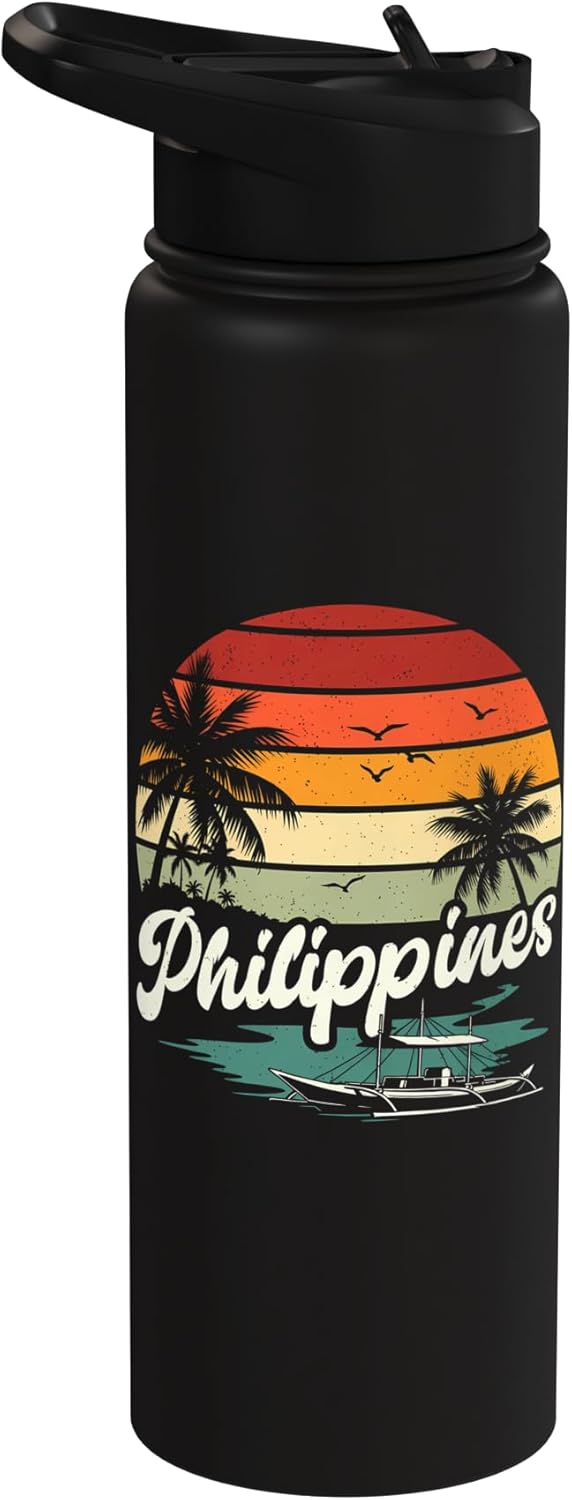 Botella agua acero inox aislada souvenir Filipinas
