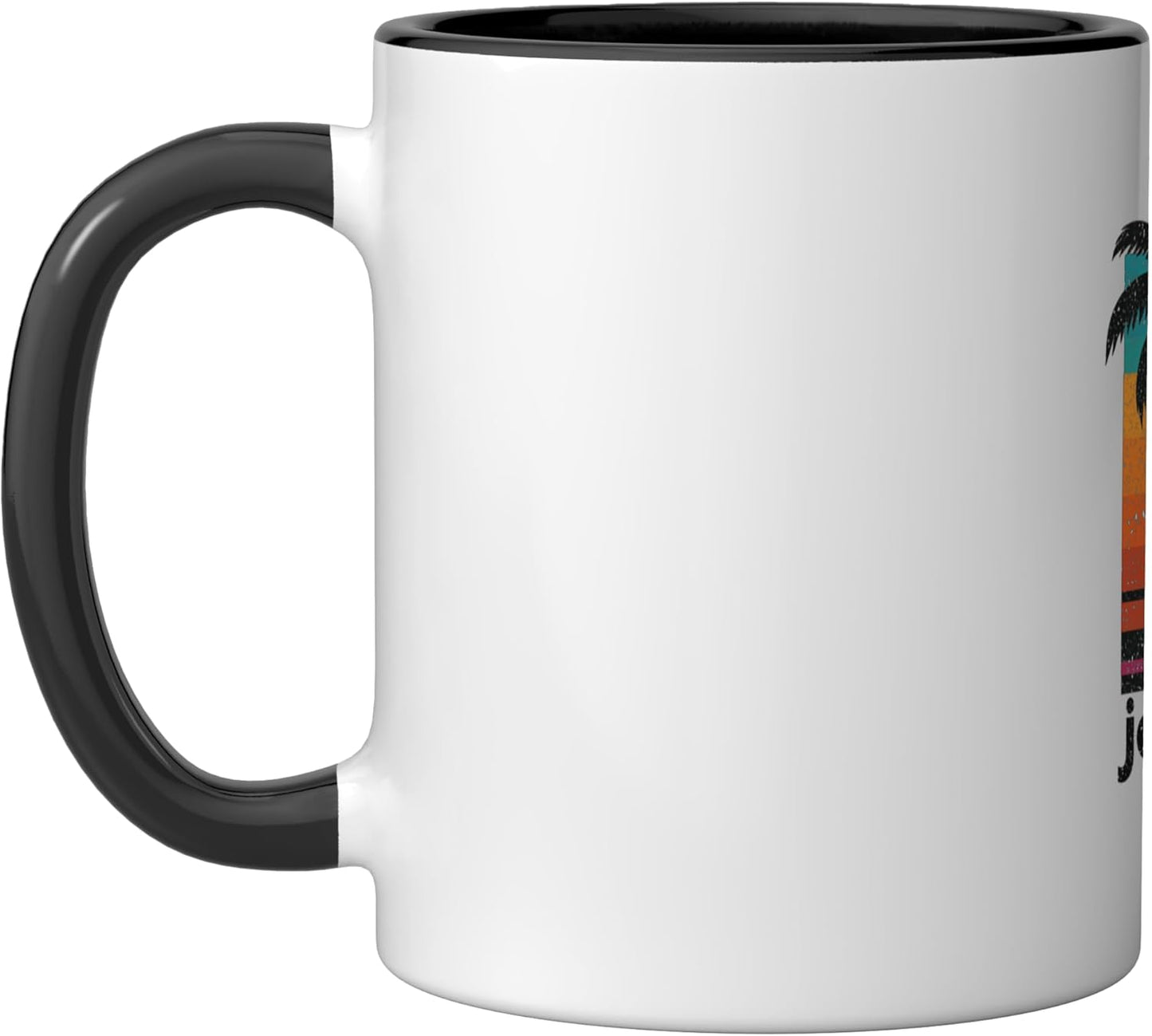 Taza cerámica vintage Johns Pass Florida retro en negro/blanco