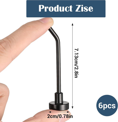 6 Ganchos Magnéticos Neodimio 2.6pulg Negro para Refrigerador