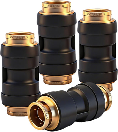 Acoplador freno aire DOT 1/2pulg set 4 unidades tubo latón
