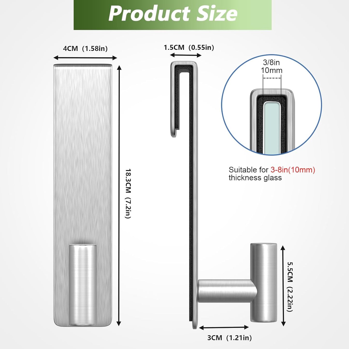 Ganchos puerta ducha acero inox para bata y toalla