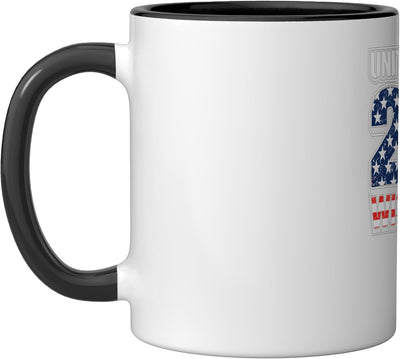 Taza Cerámica Bandera EE.UU. Wisconsin 4 de Julio Negro/Blanco