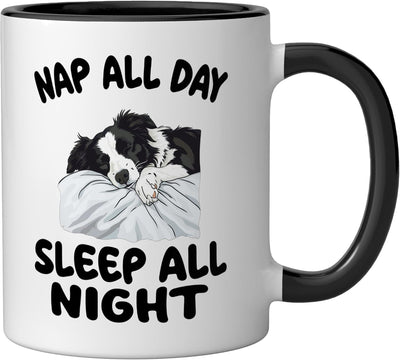 Taza Cerámica Perros Duerme Todo el Día Negro/Blanco