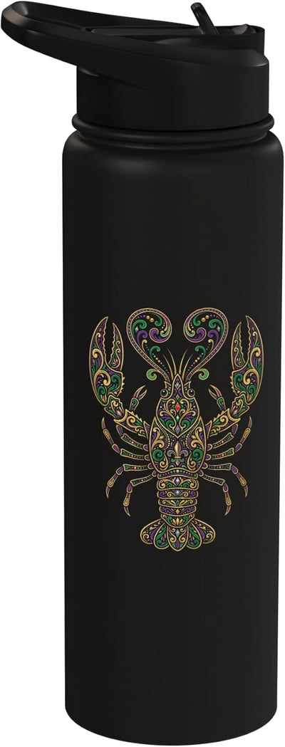 Botella de agua aislada decorativa de acero inoxidable con dibujo psicodélico