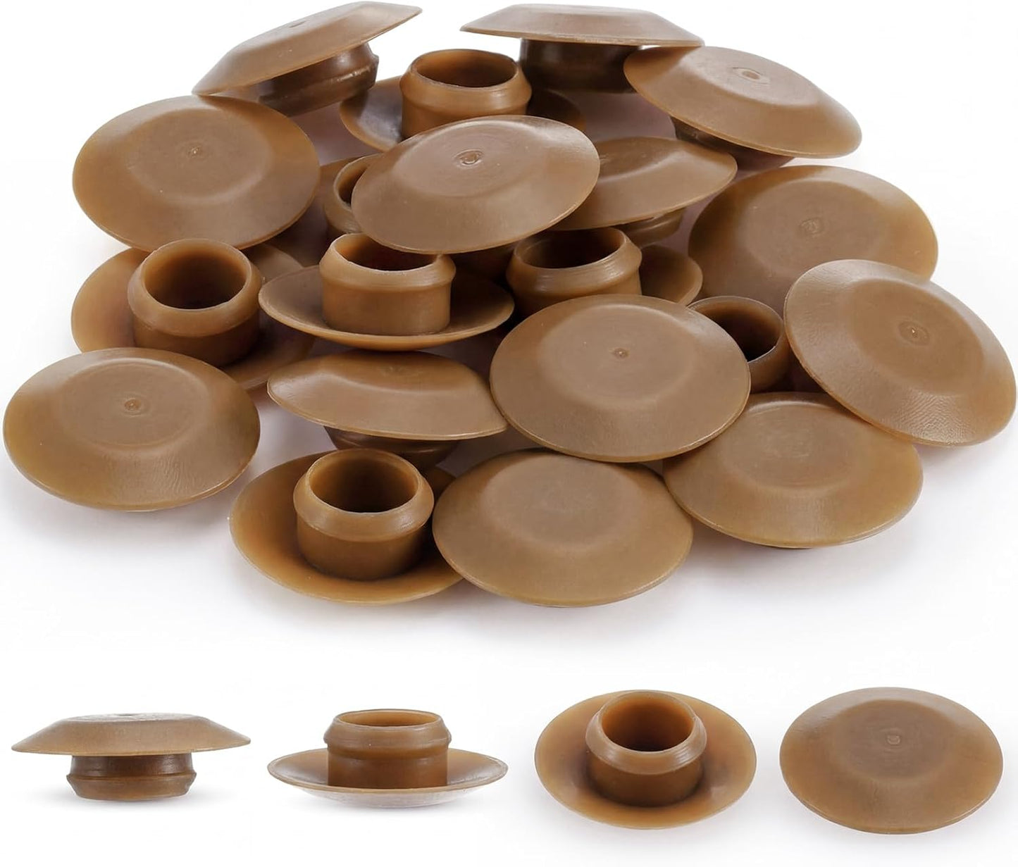 20 Tapas Umbral Puerta Ajustables para Agujeros 3/8pulg Roble Claro