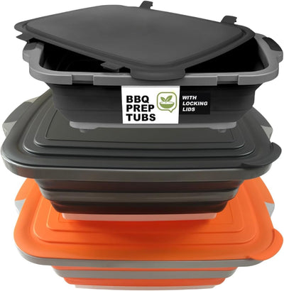 2 Tubos Plegables Preparación Barbacoa 30L y 16L Con Tapas