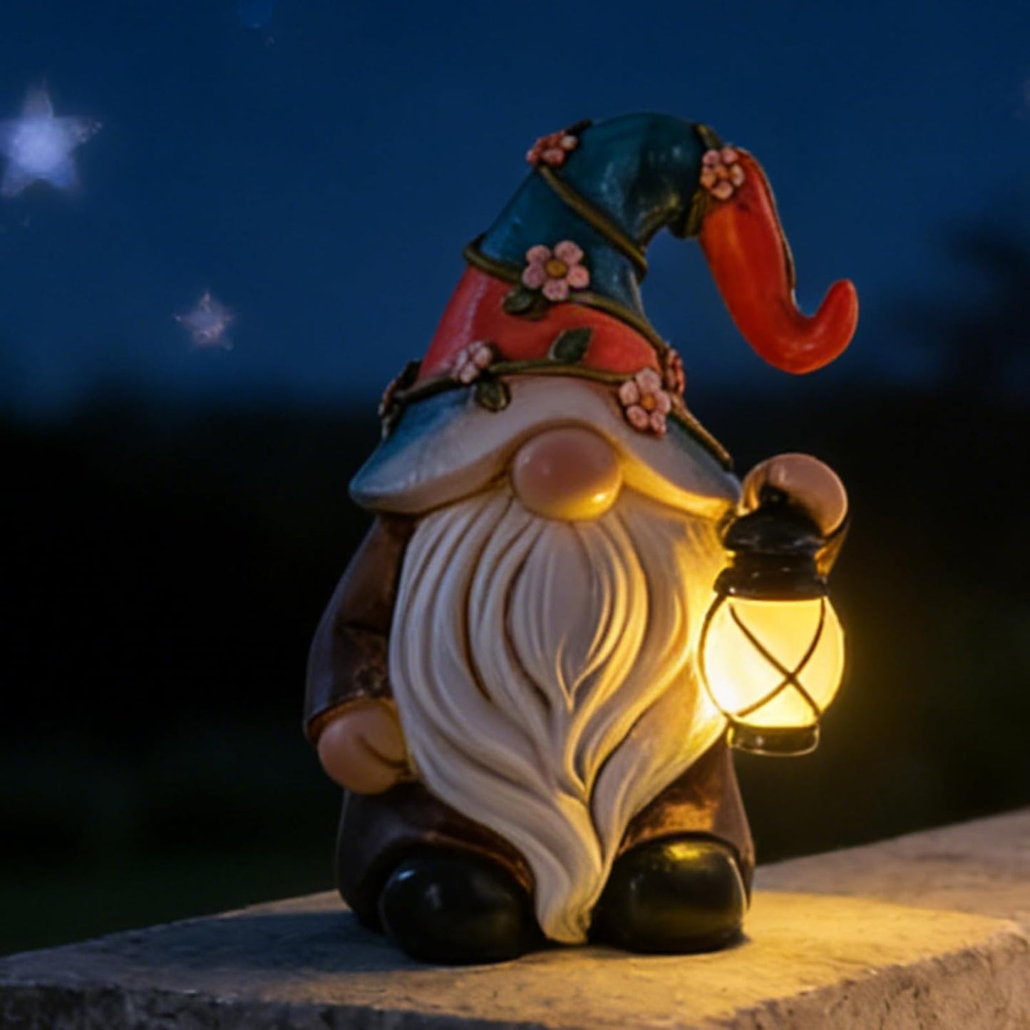 Estatuas gnomos LED 4.9pulg jardín porche decoración