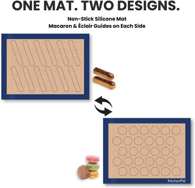 Tapete silicona para hornear doble cara para macarrones éclair galletas 11.8x15.7 pulgadas sin BPA