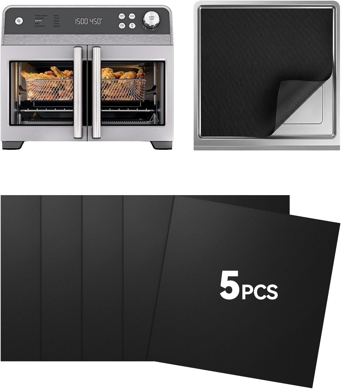 5 Forros Horno Ninja Air Freidora 12x12pulg Antiadherente